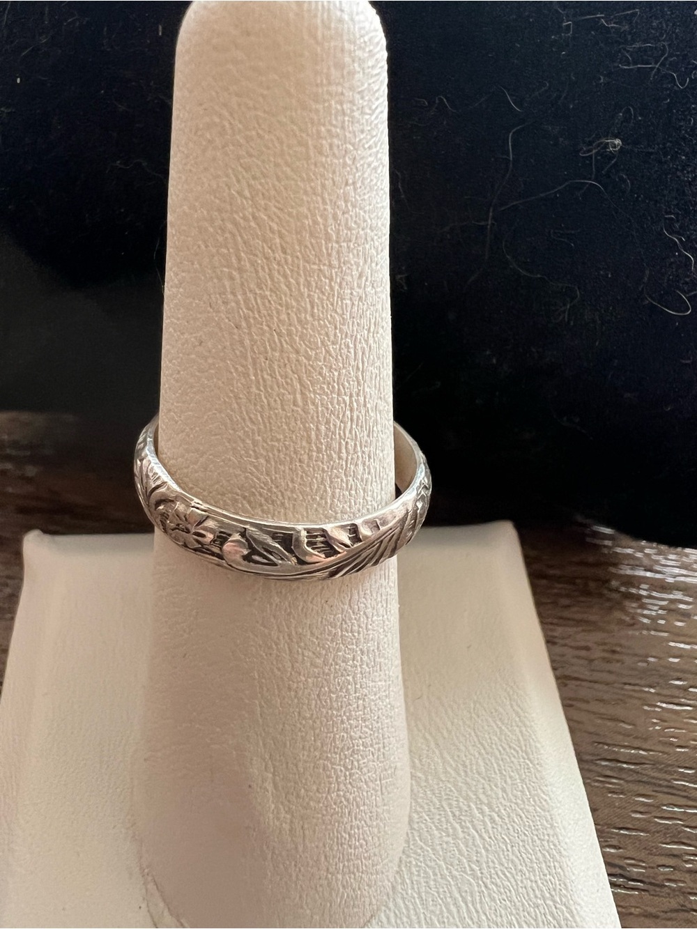 Sterling Turquoise Statement Ring with Silver Rope Setting - Picture 7 of 8